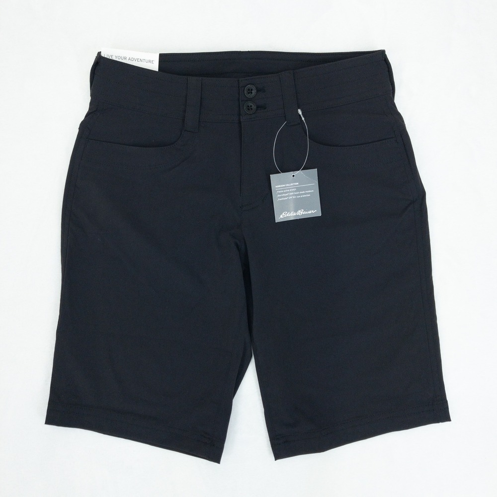 Eddie Bauer Sightscape Horizon Bermuda Shorts Womens‎ 0P Black Stretch Hiking